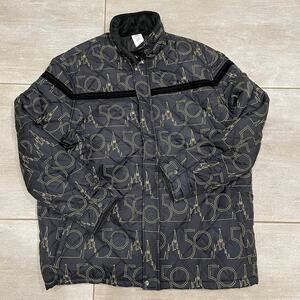 New Disney 50th Anniversary Quilted Jacket Black/Gold Size Large